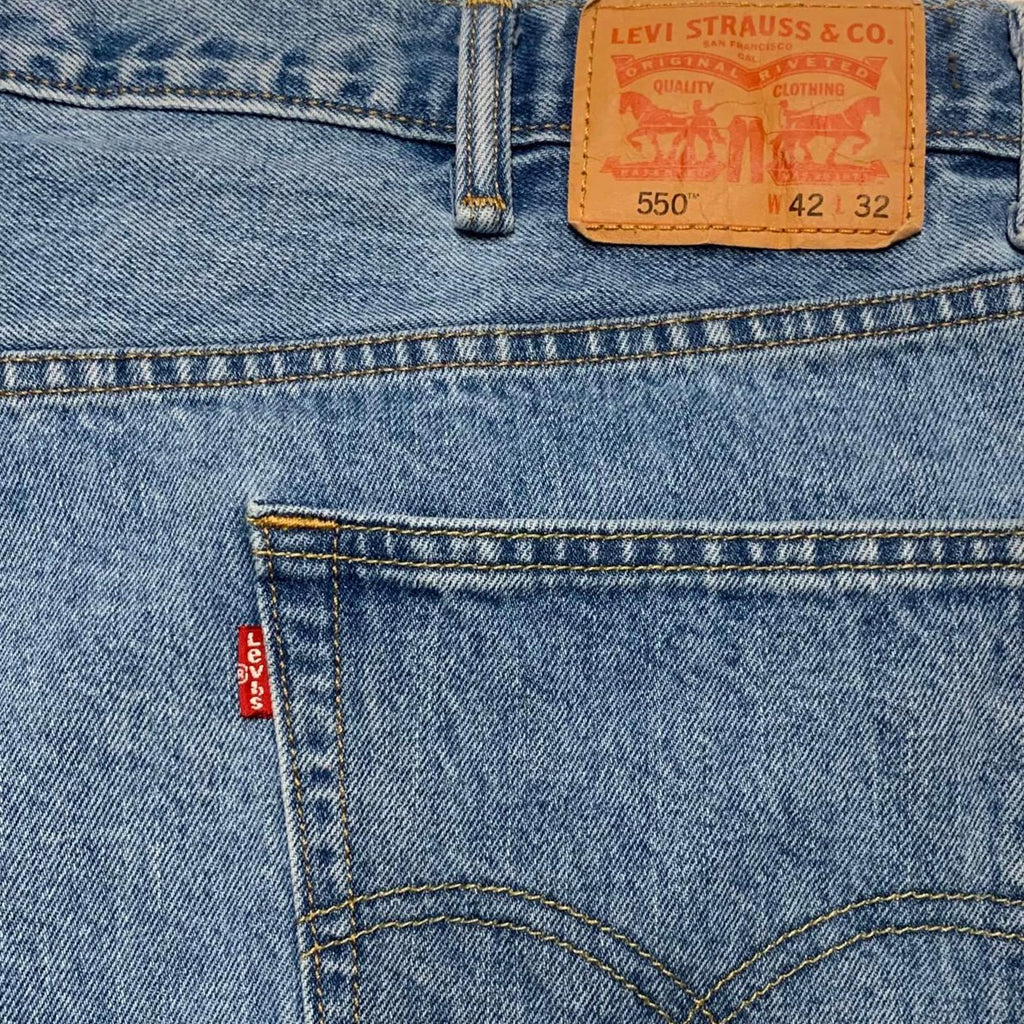 Levi’s 550 Men's Altered Blue Sz 42 Denim Shorts W41.5  Actual