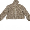 Fire & Fleur Womens Size 3xL Beige Floral Patterned Fleece Hoodie Jacket