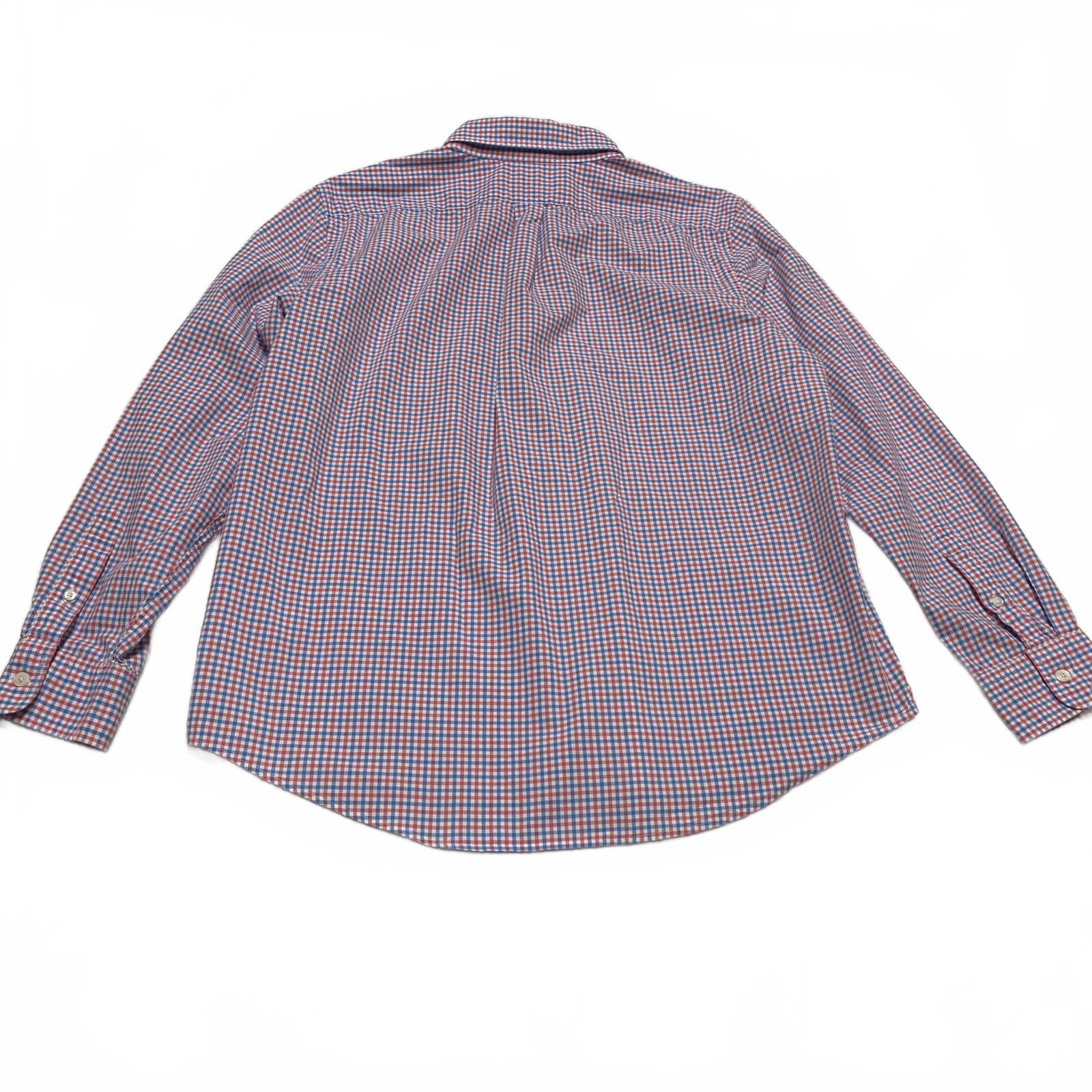 Vineyard Vines Men’s Large Red Blue Check Slim Fit Murray Button Shirt