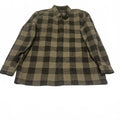 GAP Men's Size XL Tall Olive Black Buffalo Plaid Standard Fit Button-Up Shirt