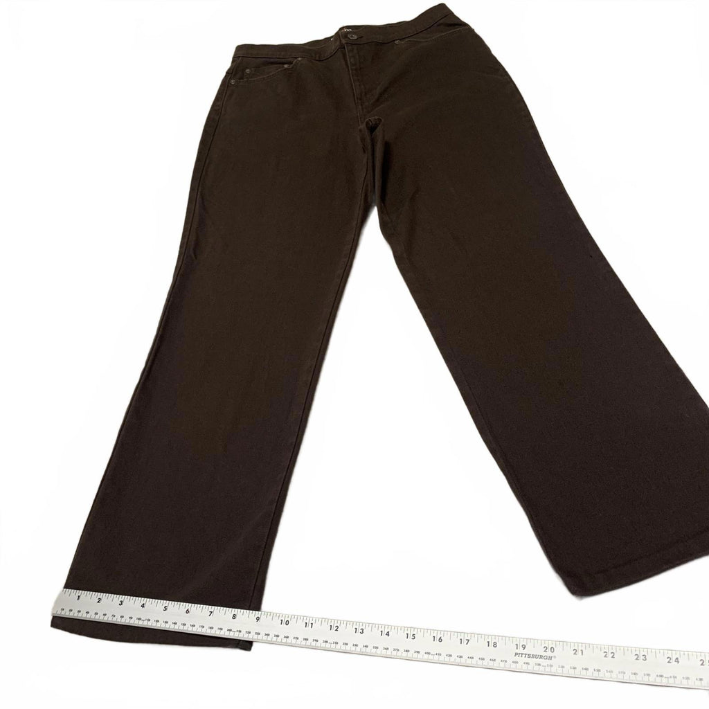 Style & Co. Women's No Size Label Easy Fit Brown Casual Pants