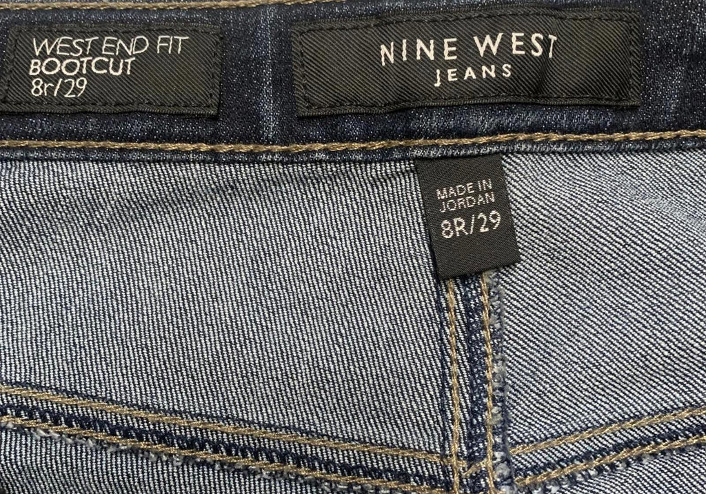 Nine West Women's Size 8R Blue Dark Wash Boot Cut Jeans 32 x 29
