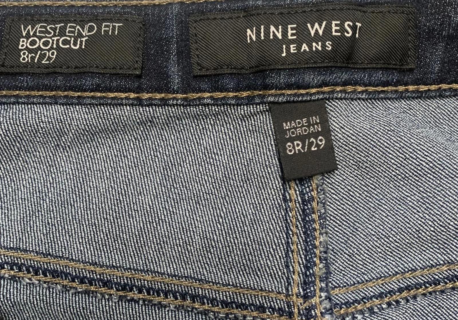 Nine West Women's Size 8R Blue Dark Wash Boot Cut Jeans 32 x 29