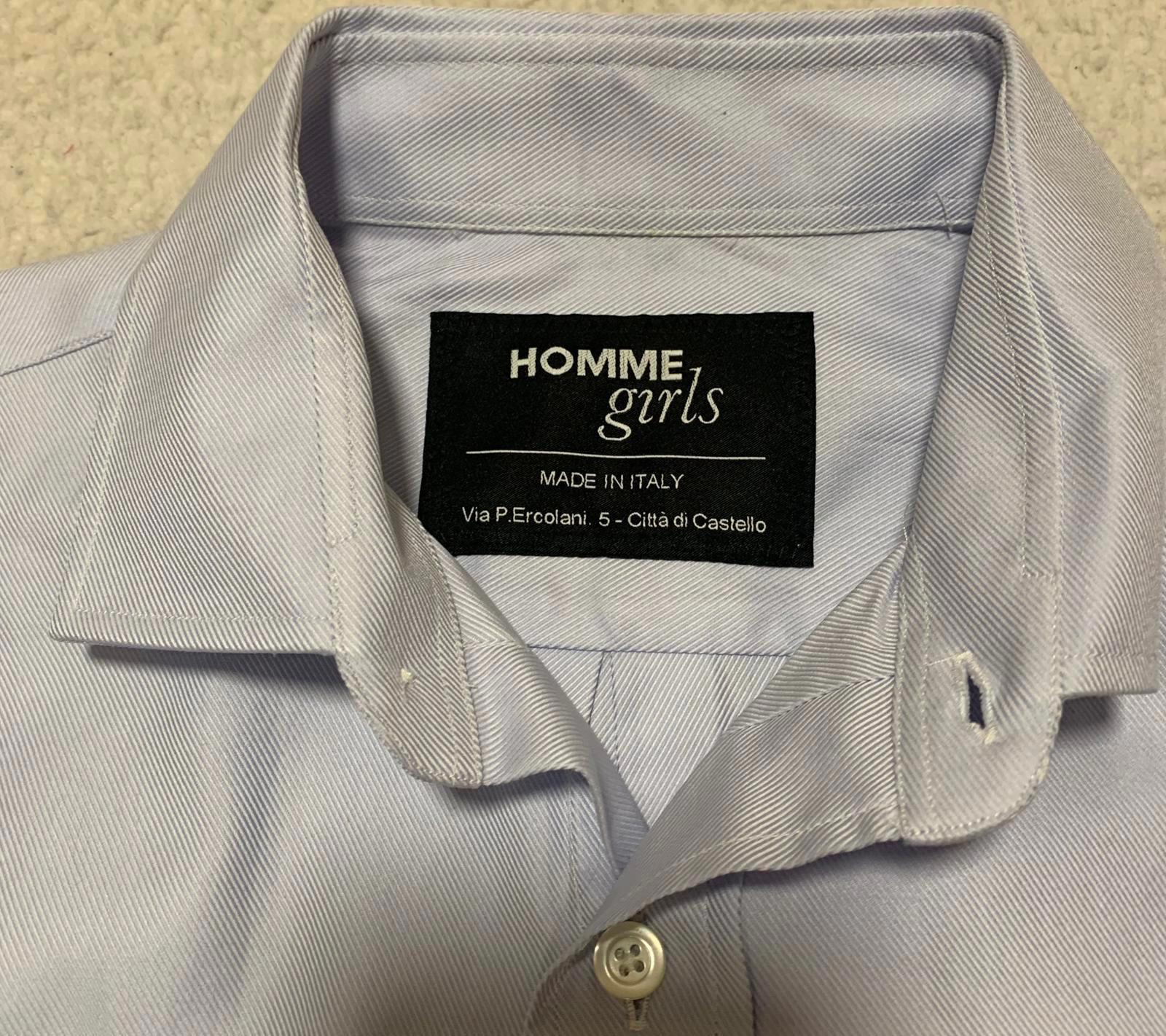 Hommegirls Women's S Chambray Blue Cropped Shirt