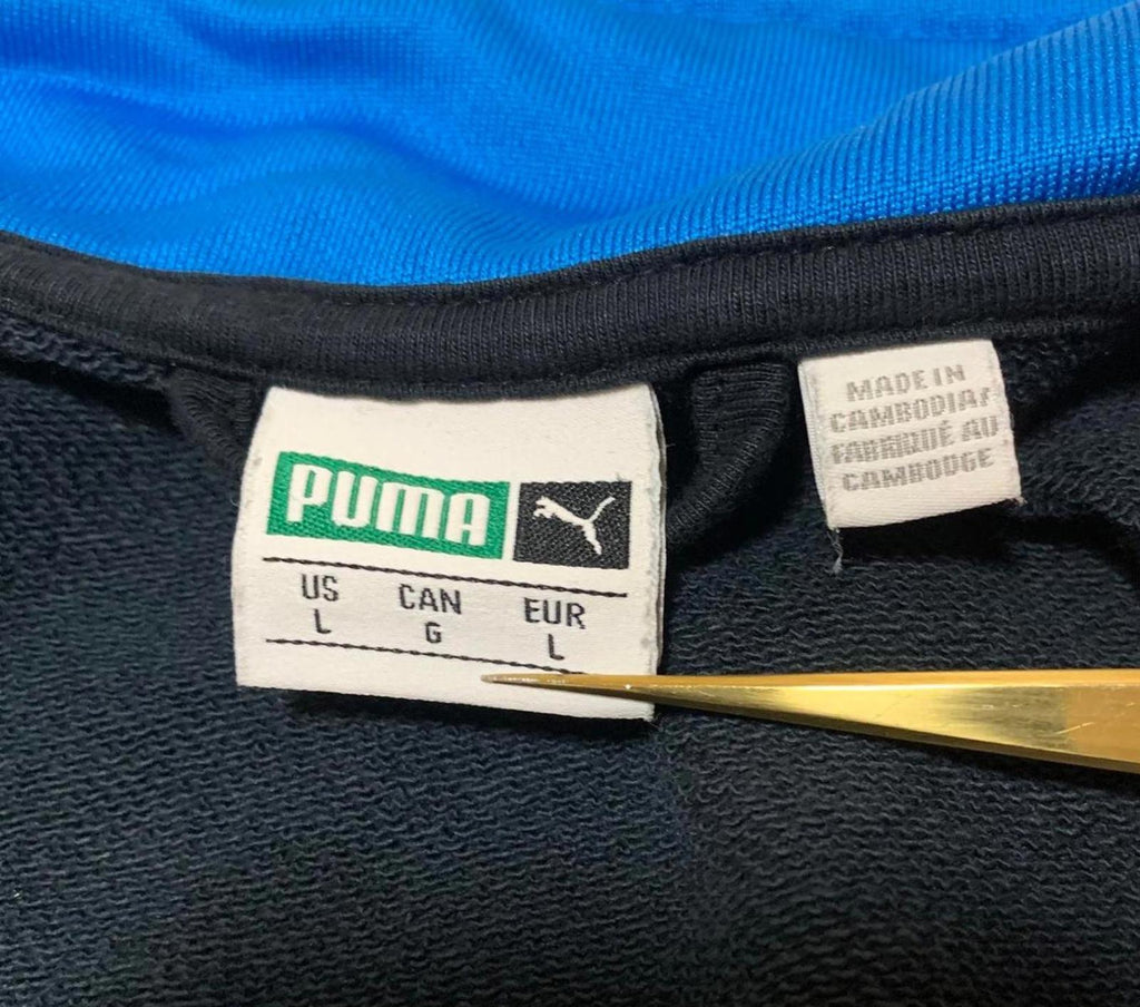 Puma Men's Size L Black Royal Blue Blue Track Jacket  Zip Up