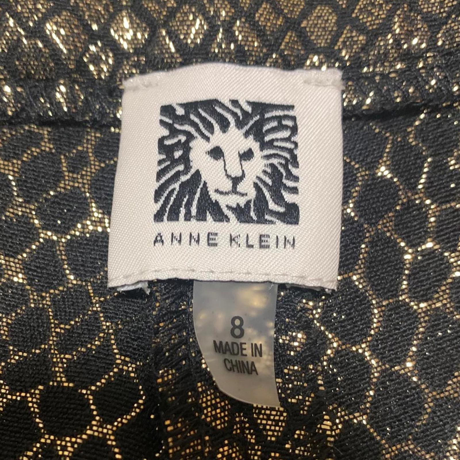 Anne Klein Womens Size 8 Metallic Gold Black Snake Skin Patterned Pants