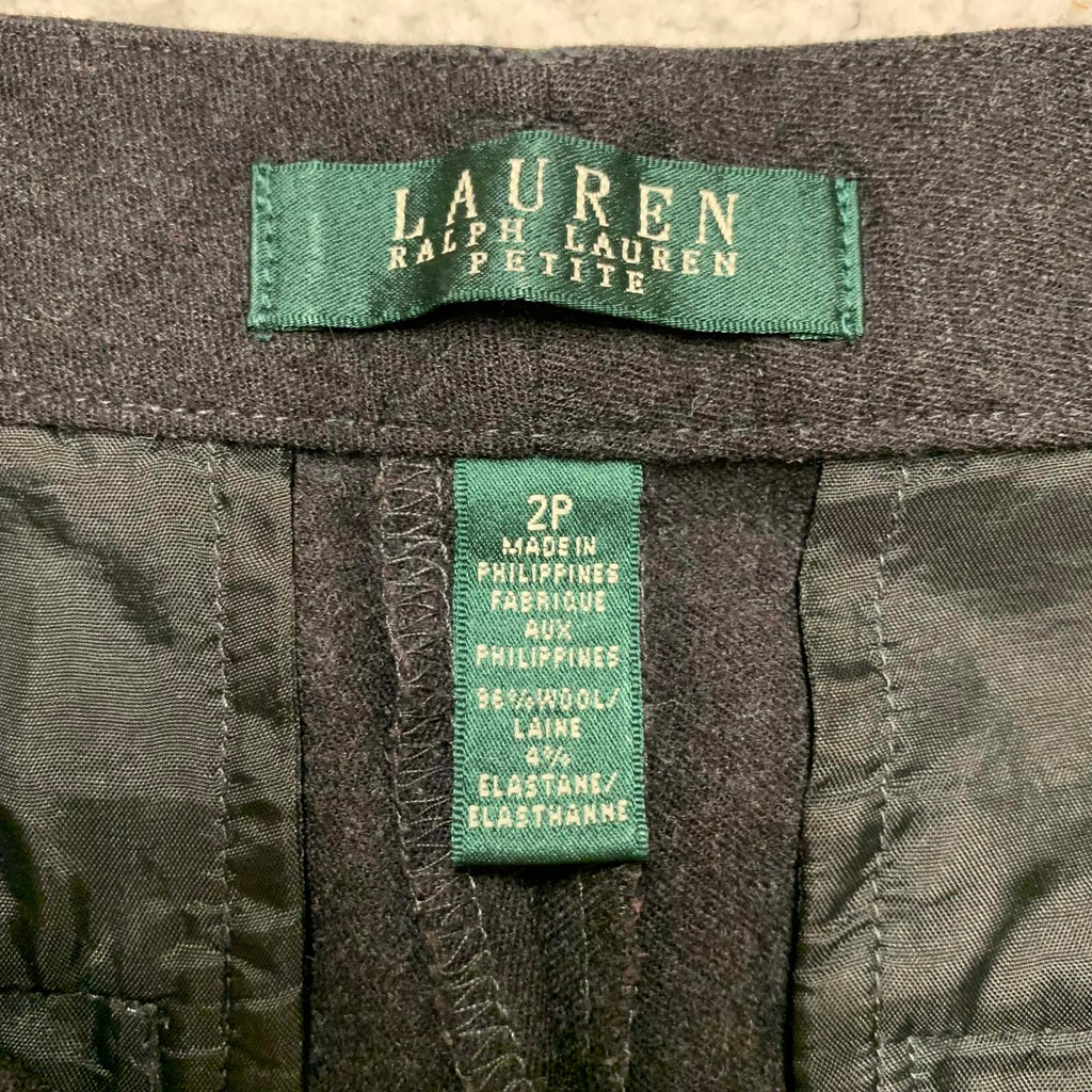 Lauren Ralph Lauren  Women's Sz 2P Petite Charcoal Gray Wool Dress Pants W27x29