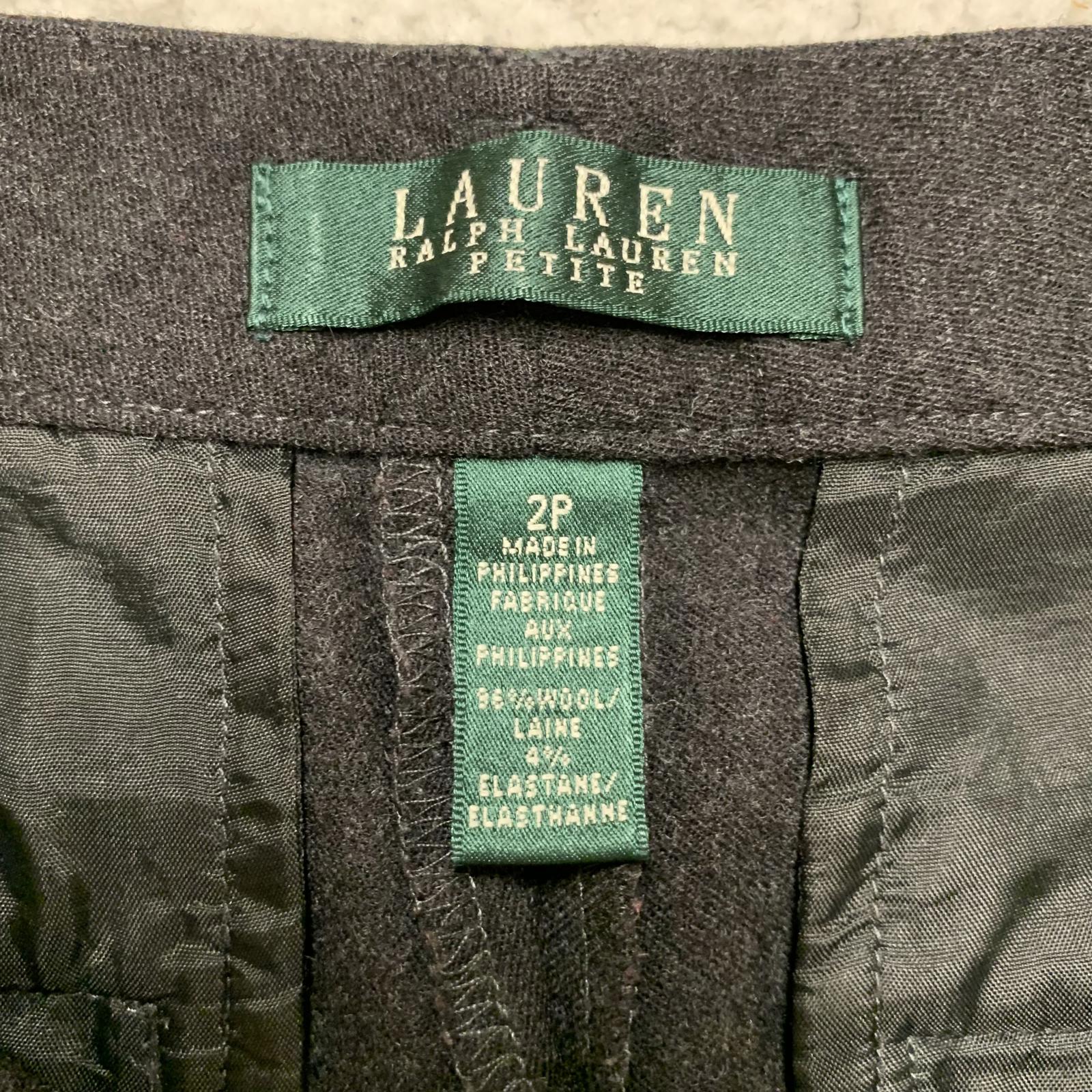 Lauren Ralph Lauren  Women's Sz 2P Petite Charcoal Gray Wool Dress Pants W27x29