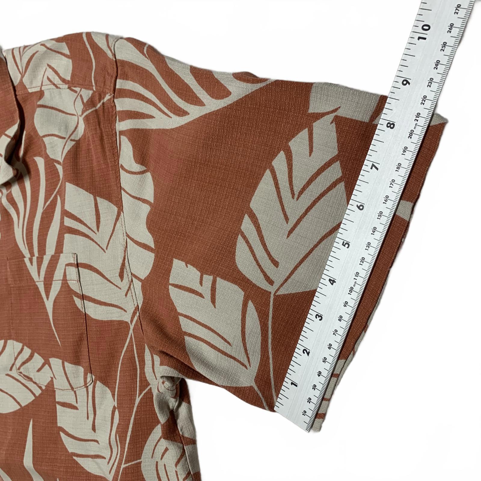 Tommy Bahama Mens Sz L Tropical Leaf Print  Shirt Silk Vacation Ready