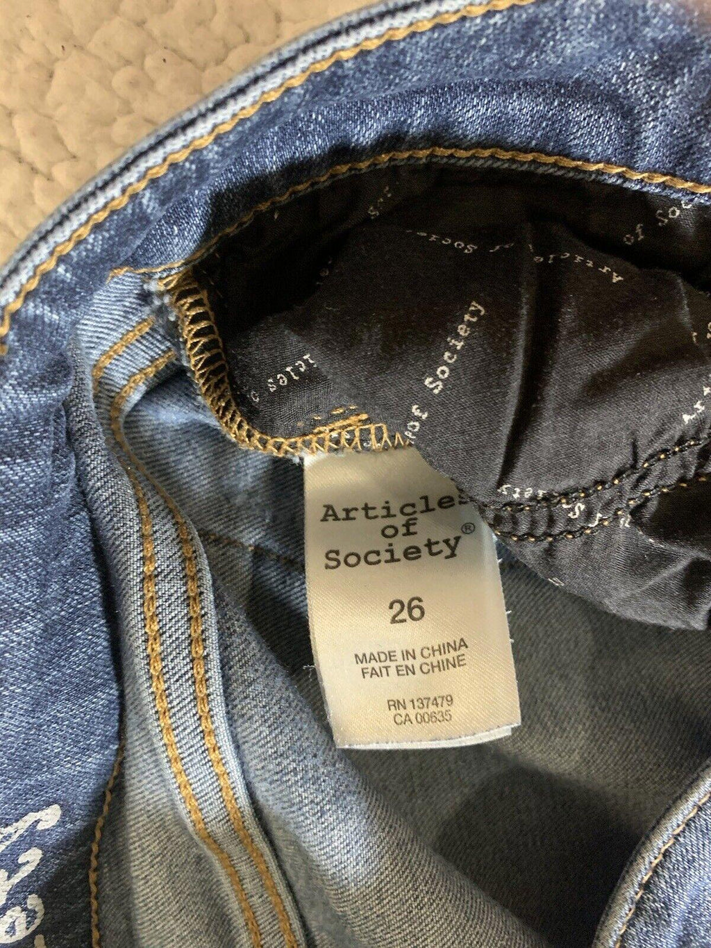 Articles of Society Women's Jeans Size 26  Blue  Dark Wash Skinny Stretch Blue