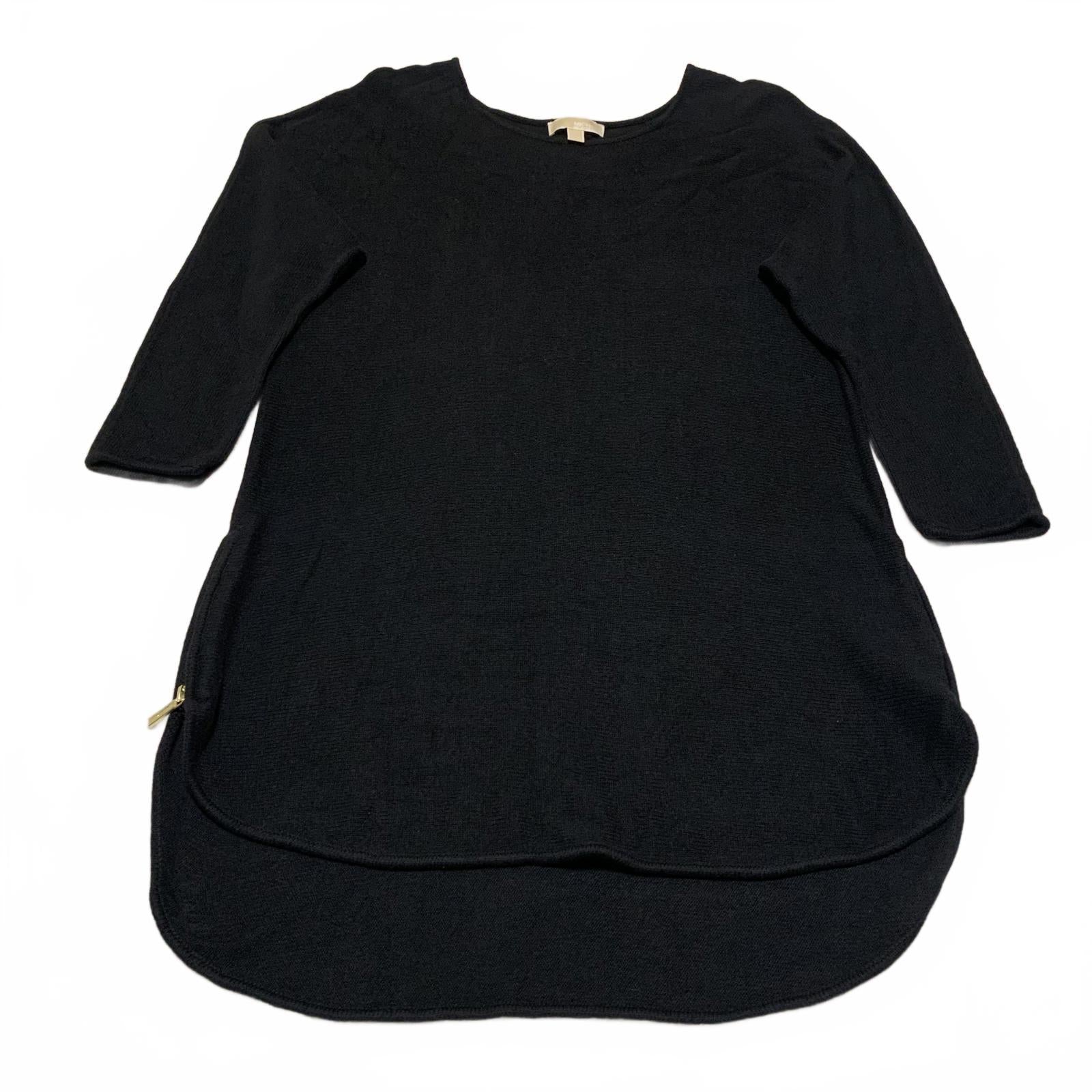 Michael Kors Women's Black Plus Size 1X  Knit Top Tunic Sweater High Low Hem