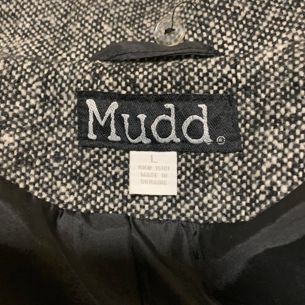 Vintage Mudd Wool Zip Up Coat  Gray  Made in Ukraine  RN 14981 Y2K Style Size M