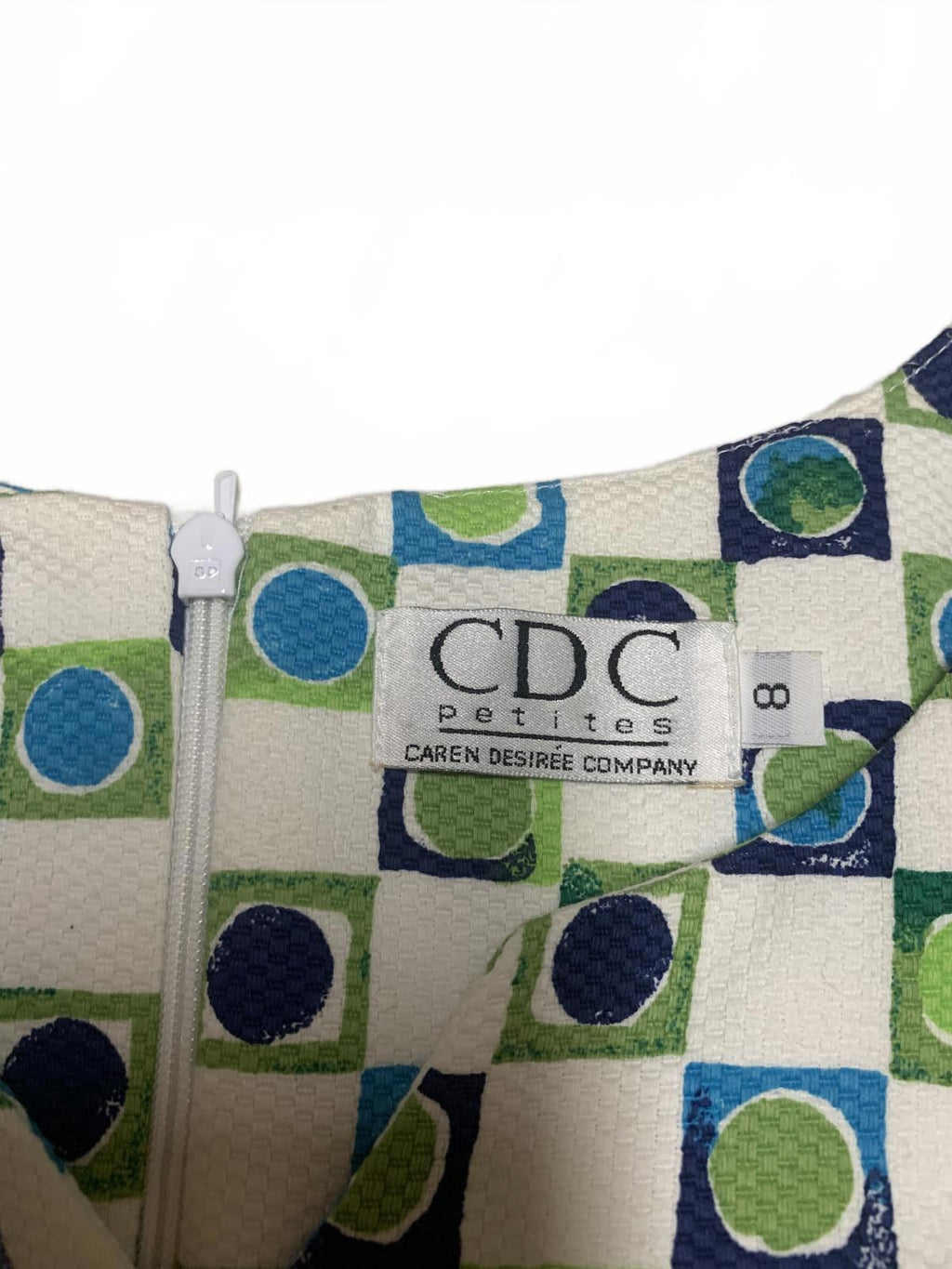 CDC Petites Geometric  Sleeveless Sz 8P A-Line Dress Summer- Ready Made in USA