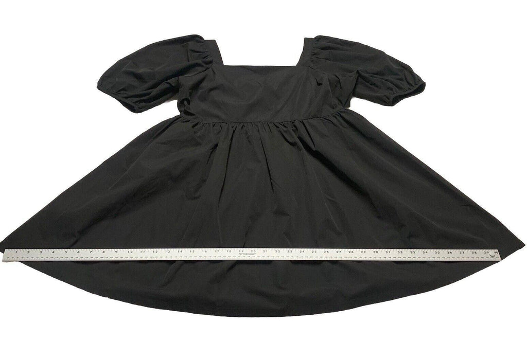 H&M Women’s Size Large Black Sun Dress Puff sleeve Vacation A-Line Cut
