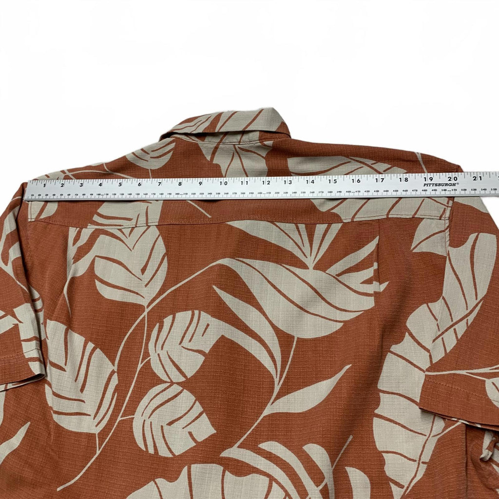 Tommy Bahama Mens Sz L Tropical Leaf Print  Shirt Silk Vacation Ready