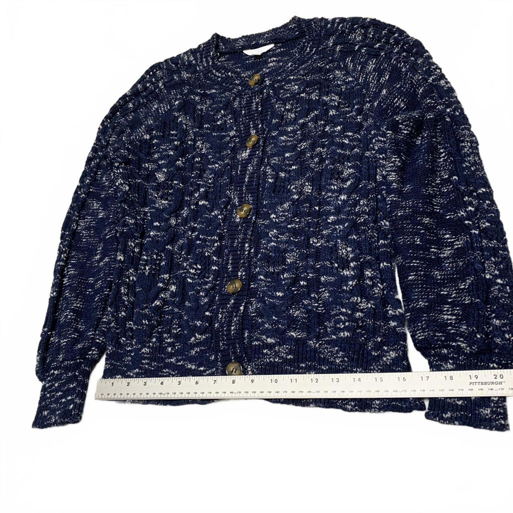 Time and True Women's Size X Large 16-18 Navy Blue Button Up Cardigan Sweater
