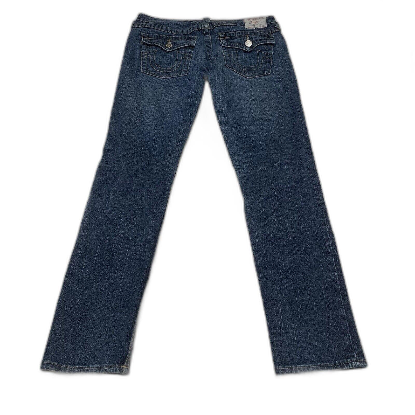 True Religion Skinny Jeans Women's Sz 29 Blue Back Flap