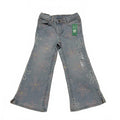 Gap Girls Size 4 yrs light blue Floral Print Denim Jeans elastic waist