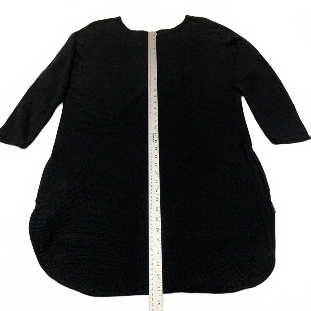 Michael Kors Women's Black Plus Size 1X  Knit Top Tunic Sweater High Low Hem