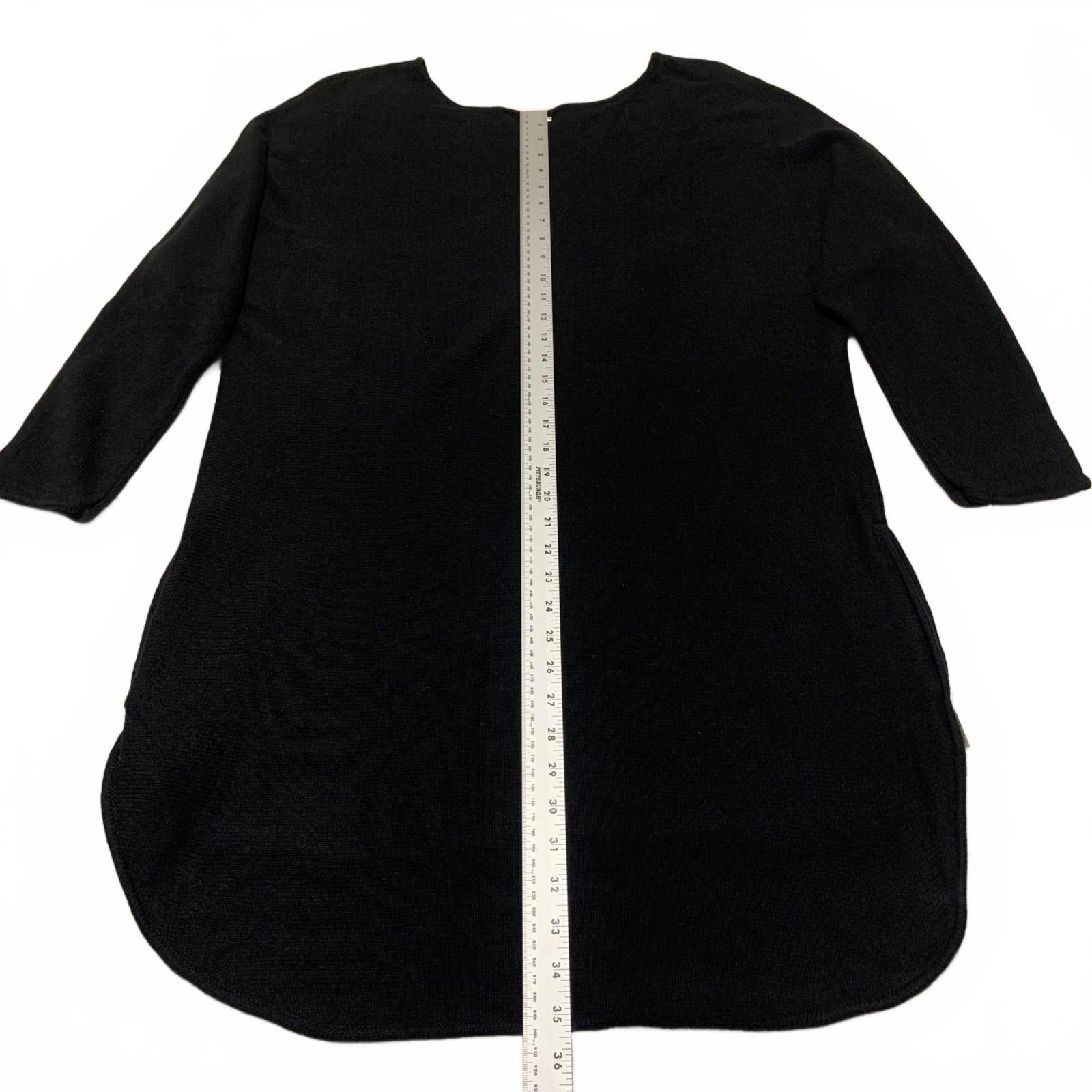 Michael Kors Women's Black Plus Size 1X  Knit Top Tunic Sweater High Low Hem