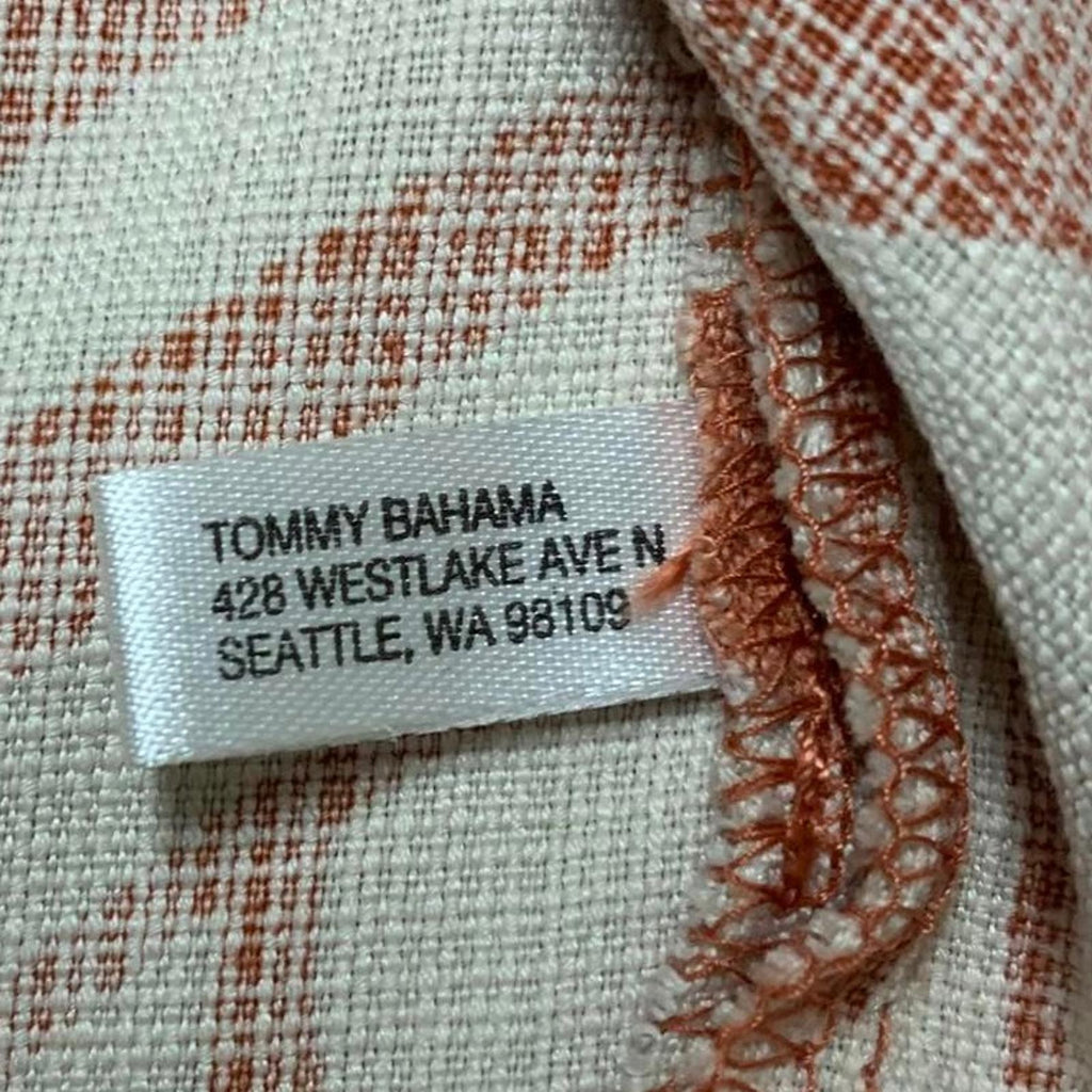 Tommy Bahama Mens Sz L Tropical Leaf Print  Shirt Silk Vacation Ready