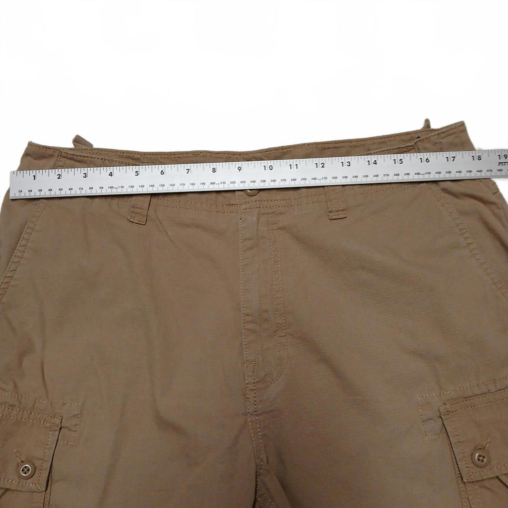 VTG Nautica Jeans Mens Sz 33/33 Khaki Cargo Shorts India W36