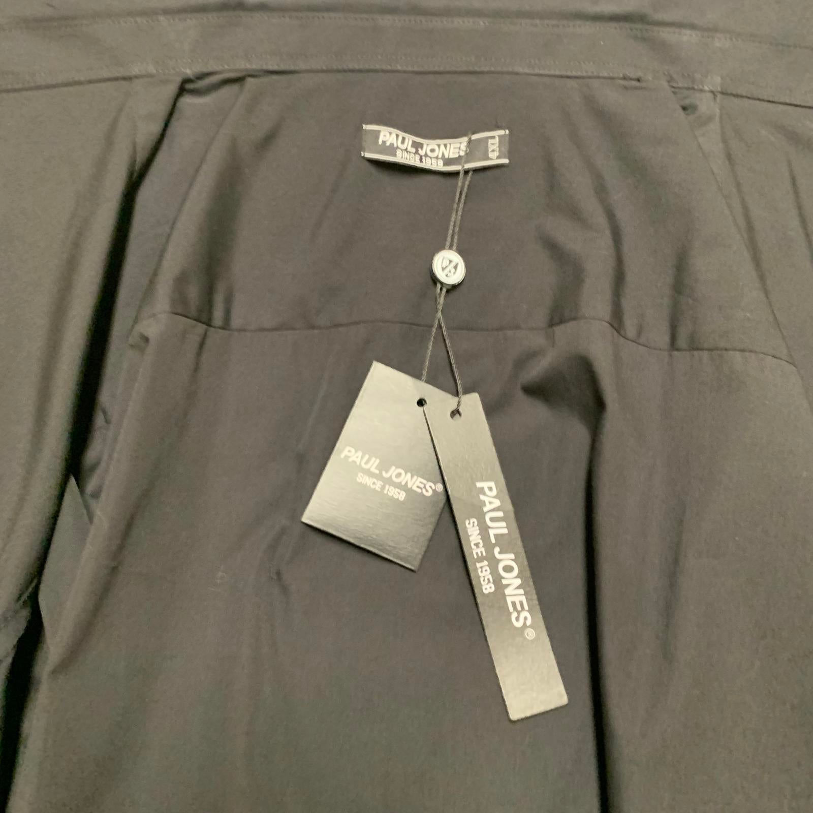 Paul Jones Men's 4XL Black Long Sleeve Button Shirt