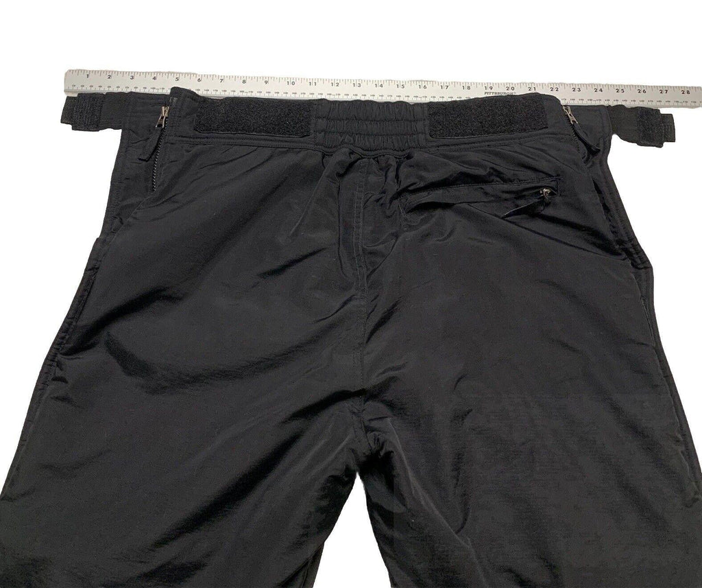 Slalom Snow Pants Men’s Size M Black Nylon Ankle Zip Pockets Ski Snowboard Storm
