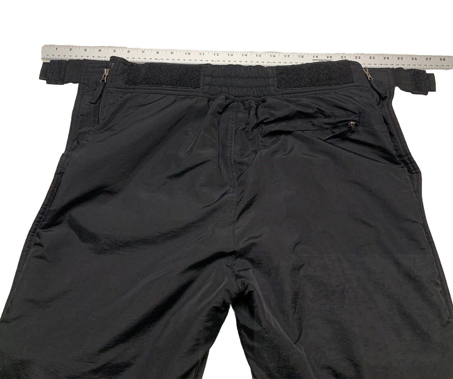 Slalom Snow Pants Men’s Size M Black Nylon Ankle Zip Pockets Ski Snowboard Storm