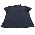Dressbarn Women's Size 3X Navy White Polka Dot Blouse USA
