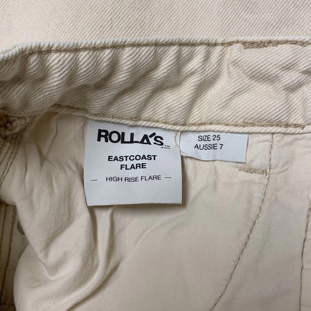 Rolla's Jeans Women’s Sz 25  Flare Beige  Button Up Fly Leg