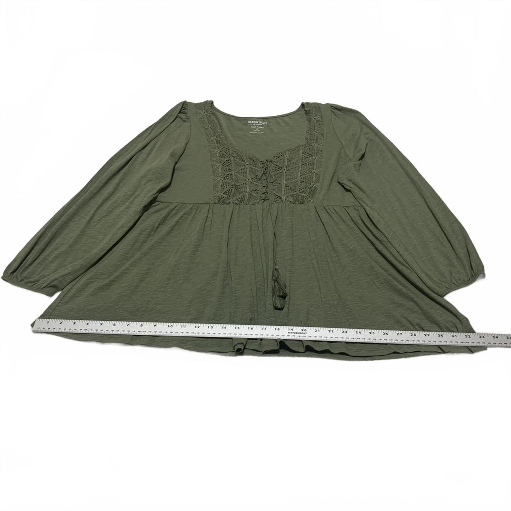 Torrid Super Soft Slub Jersey Women's Top Size 2 Olive Green