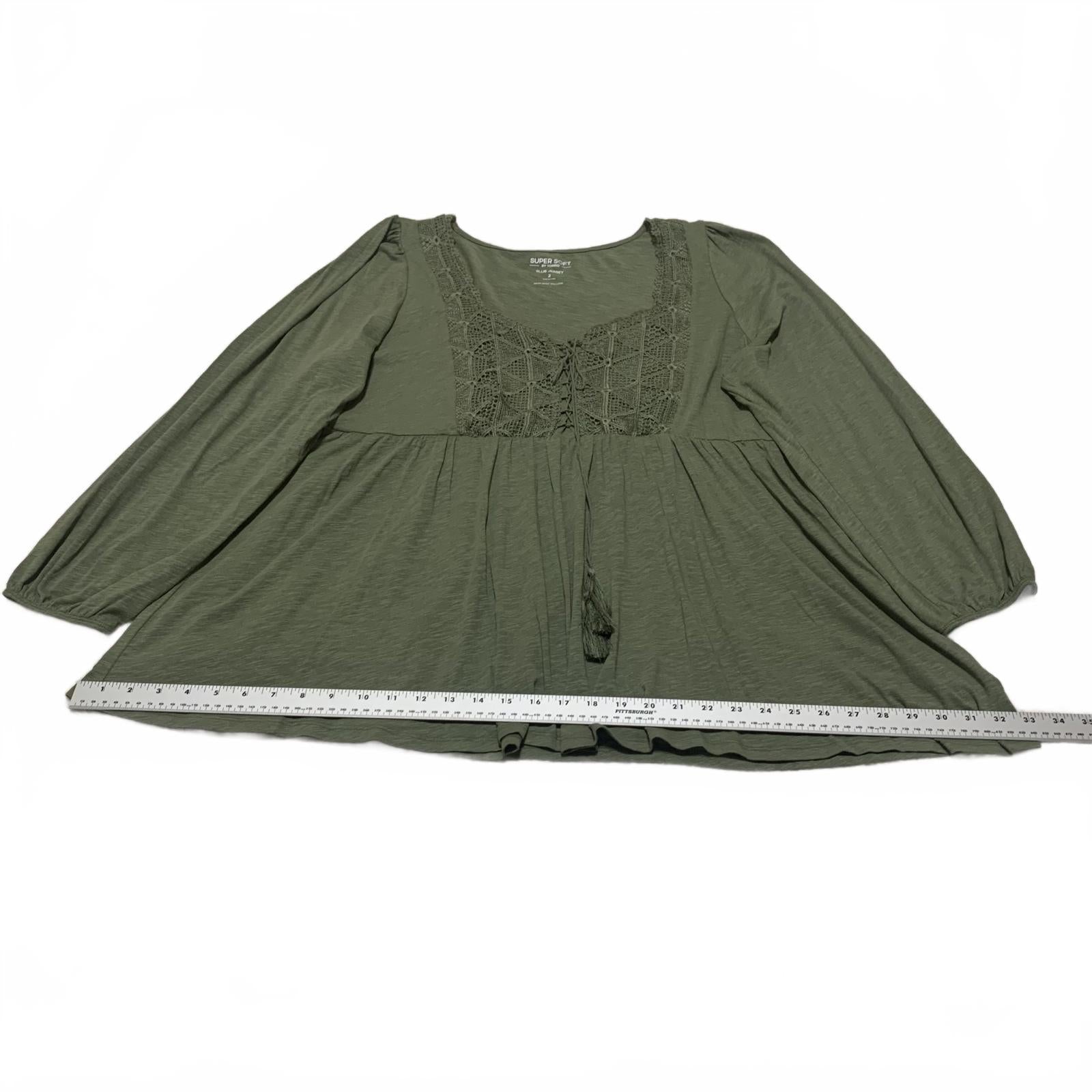 Torrid Super Soft Slub Jersey Women's Top Size 2 Olive Green