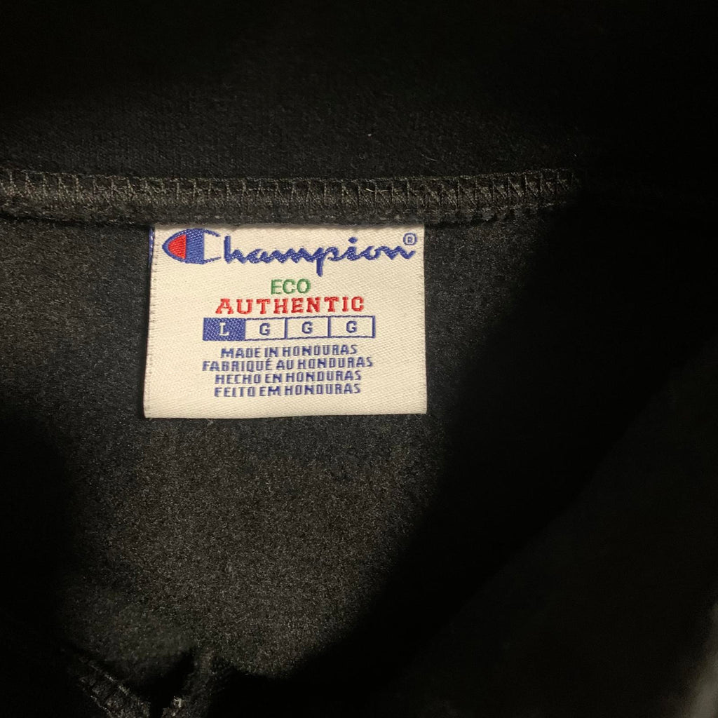 Champion Eco Authentic Men’s Team Pyramid Size L Black Quarter-Zip Sweatshirt