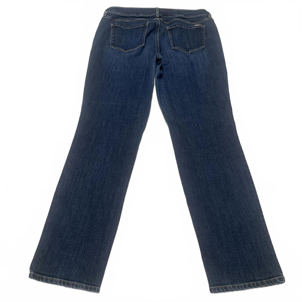 Eddie Bauer Womens Size 10 Dark Wash Blue Slim Straight Curvy Jeans W31 X 29.5L