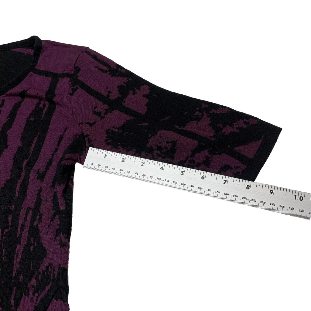 Simply Vera Vera Wang Women’s Size S Purple Black Dress Abstract 3/4 Sleeve Knee
