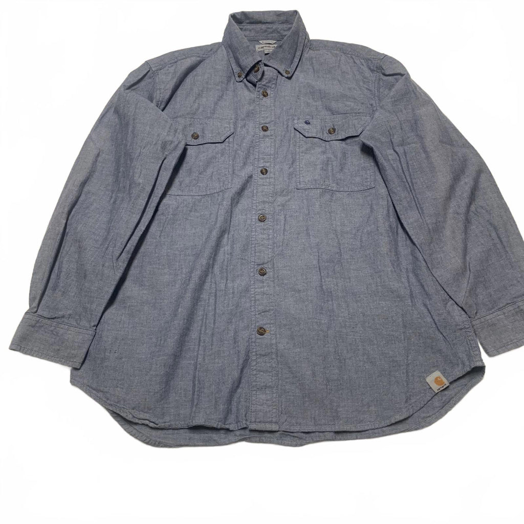 Carhartt Men’s Size Large Blue Wash Button-Up Chambray Work Shirt