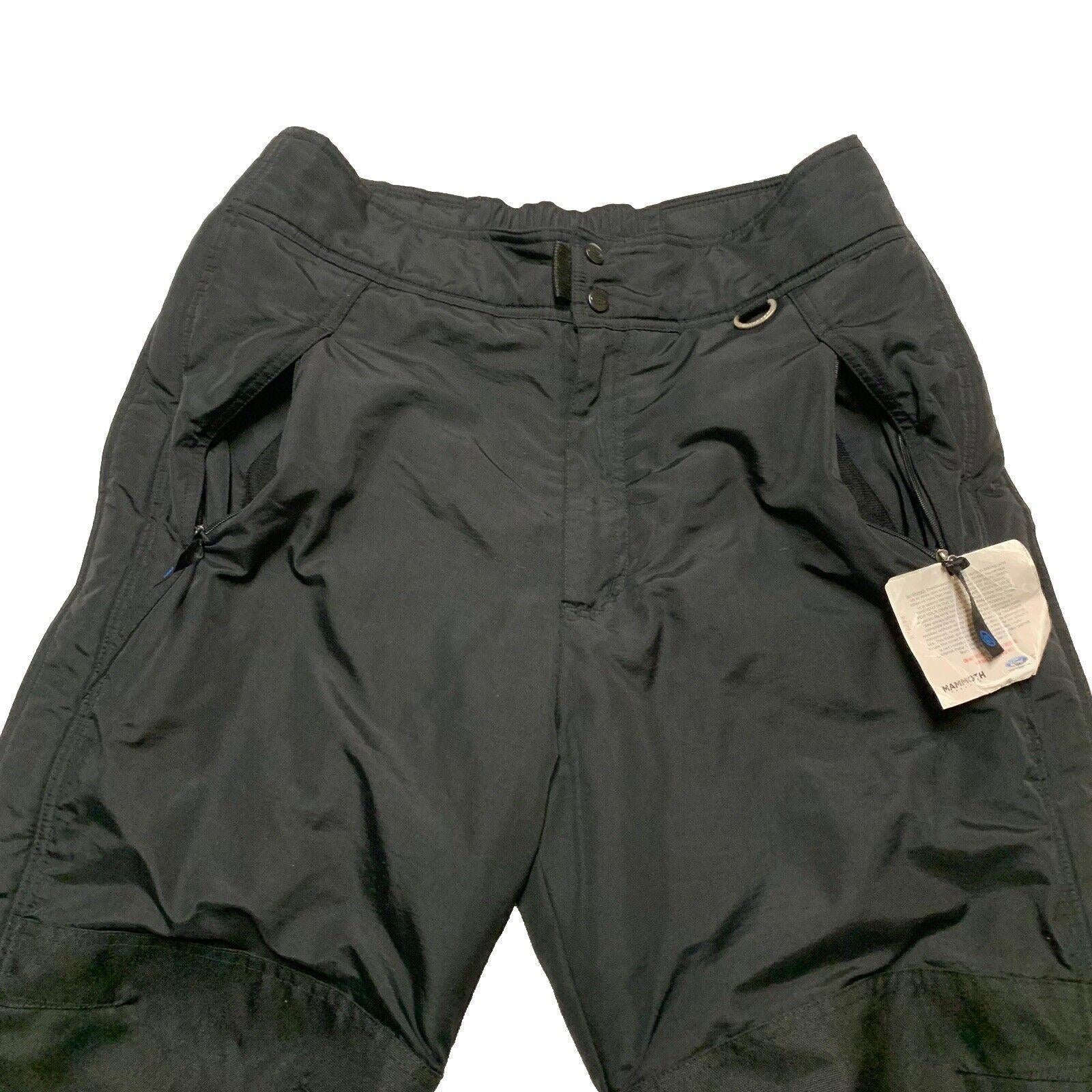 Slalom Snow Pants Men’s Size M Black Nylon Ankle Zip Pockets Ski Snowboard Storm