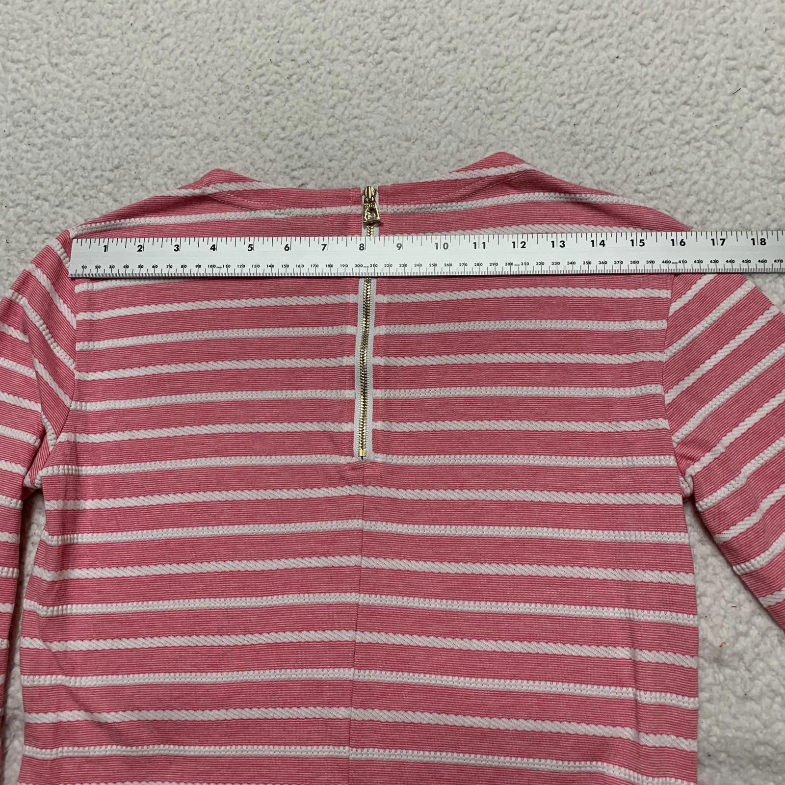 Sail to Sable Juniors Size X-Small Pink White Striped Long Sleeve Summer Dress