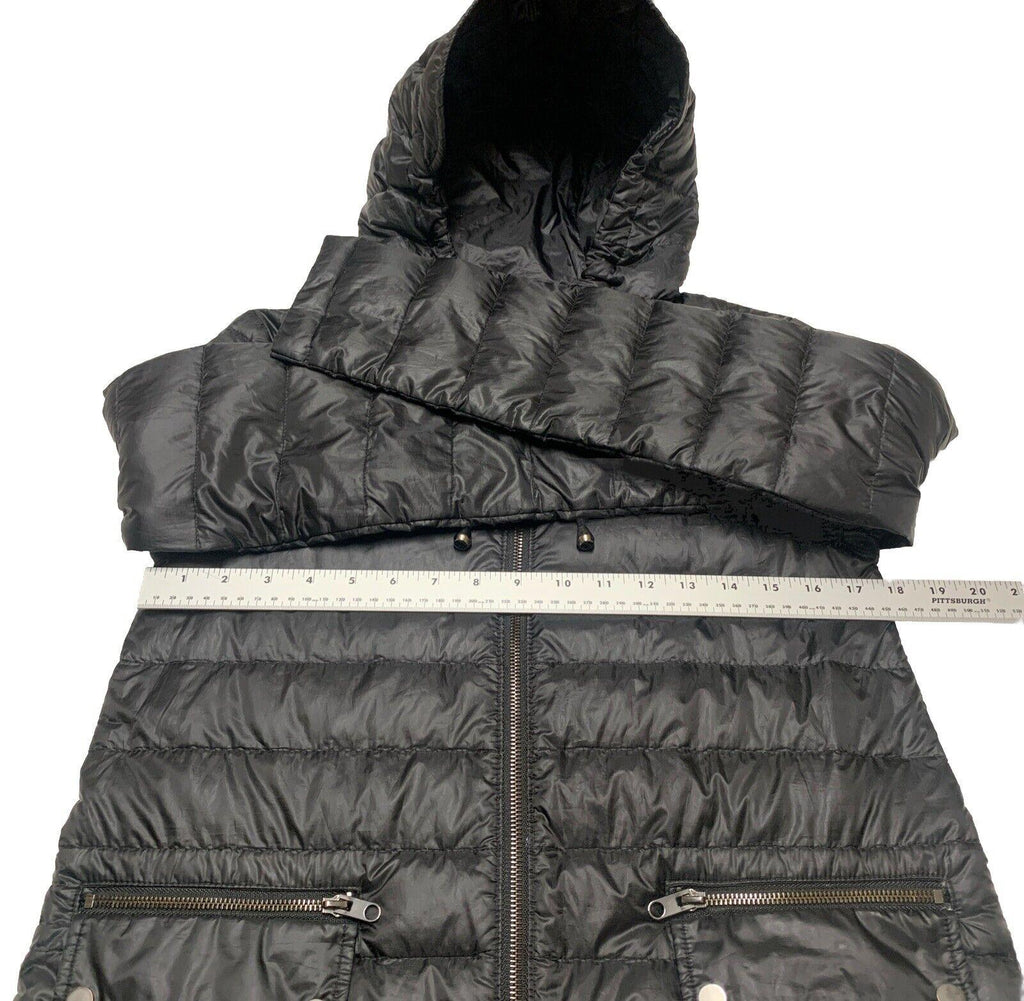 Zara Basic Women’s X-Small Black Lightweight Packable Puffer Long Hooded Jacket