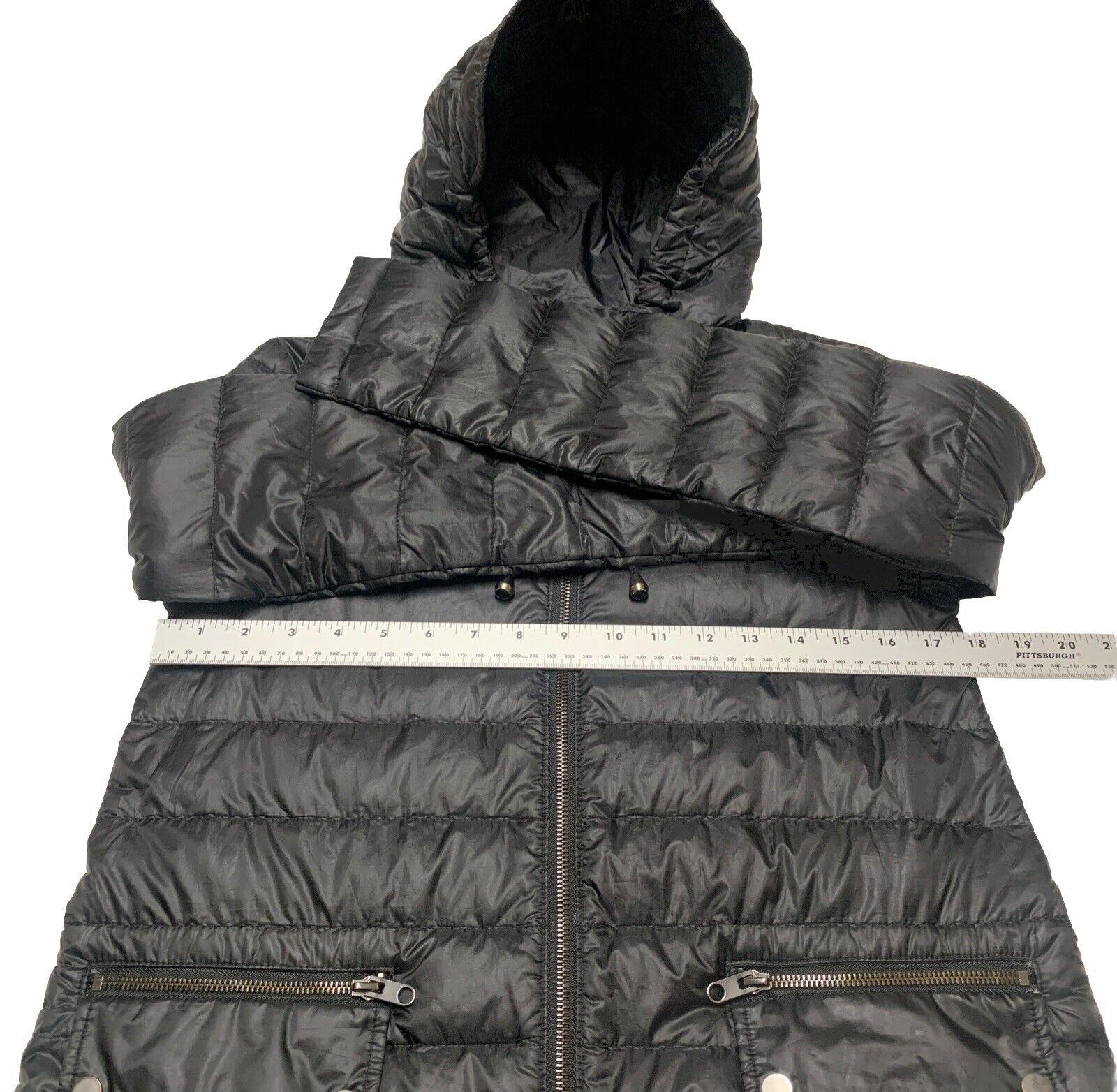Zara Basic Women’s X-Small Black Lightweight Packable Puffer Long Hooded Jacket