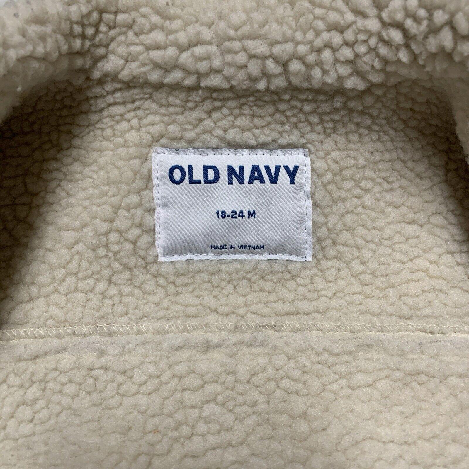 Old Navy Baby Toddler Size 18-24 M Camel Faux Suede Sherpa Coat