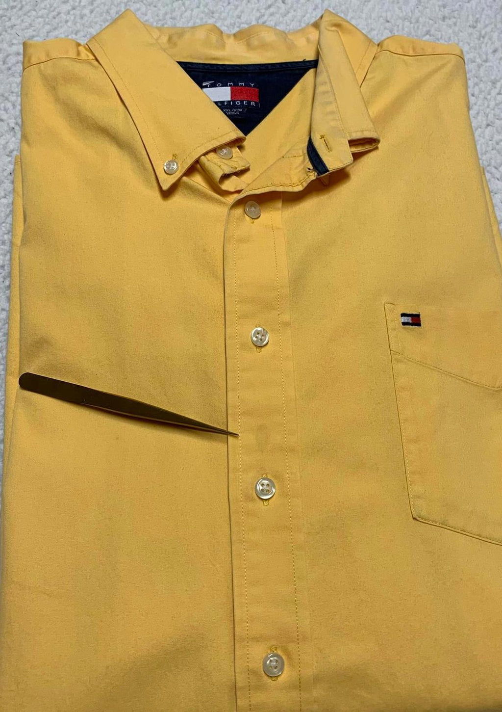 Tommy Hilfiger Men's XXL Yellow Button-Up Shirt