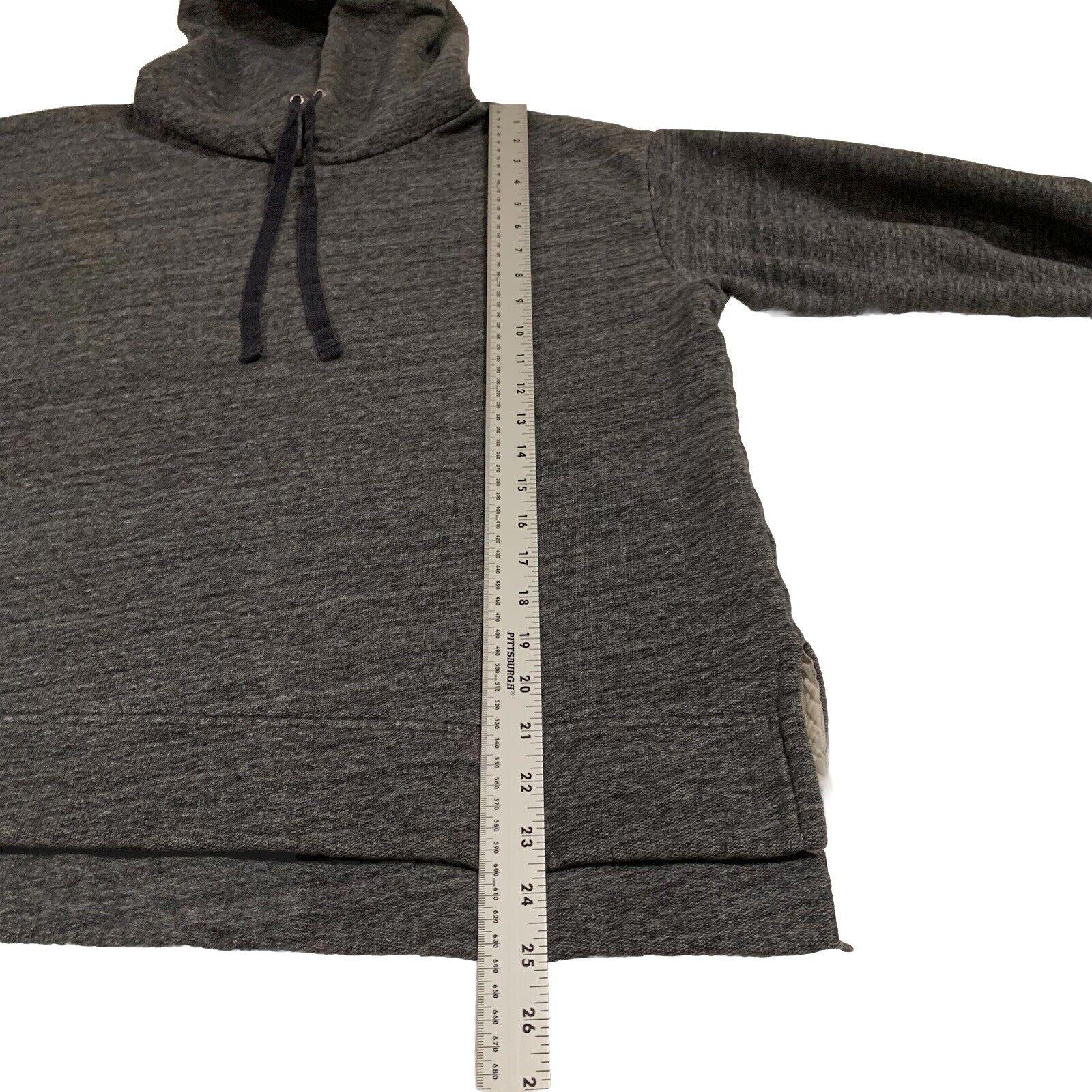 J Crew Hoodie Sweater Women's Size M Black Charcoal Sweatshirt Hem