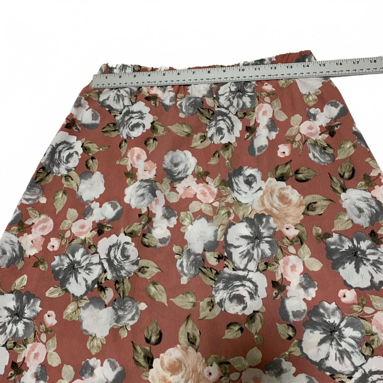Green Envelope Los Angeles Women's Size L Floral Ruffle Hem Skirt Made USA