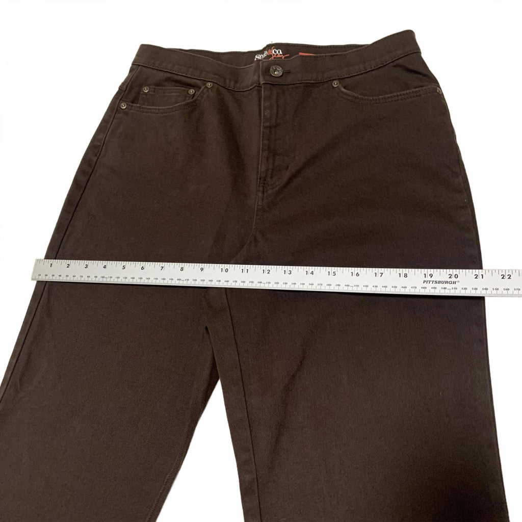 Style & Co. Women's No Size Label Easy Fit Brown Casual Pants