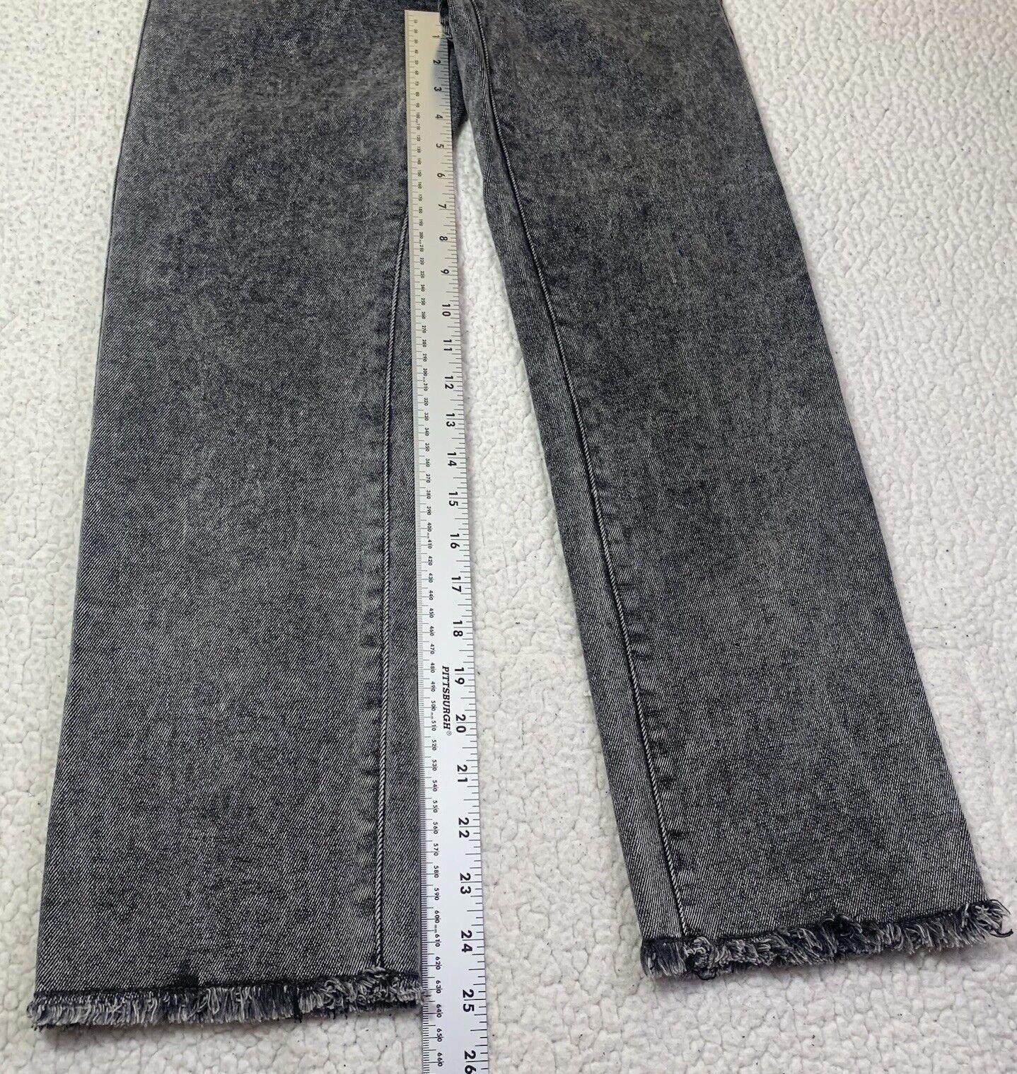Kendall + Kylie Girl's Jeans Sz 3/27 Black  The Icon High Rise Boo Wash Fray Hem