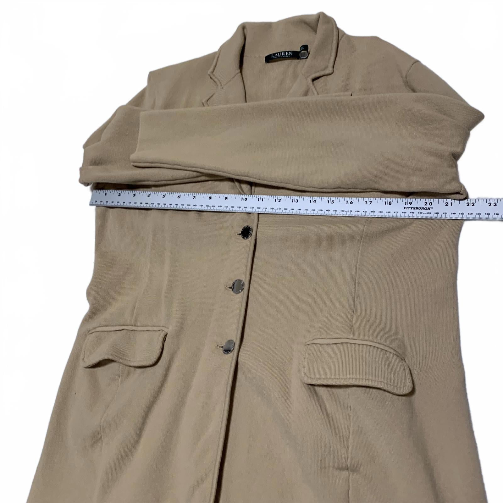 Lauren Ralph Lauren Women's Size XL Beige Blazer Jacket  Modern Lightweight