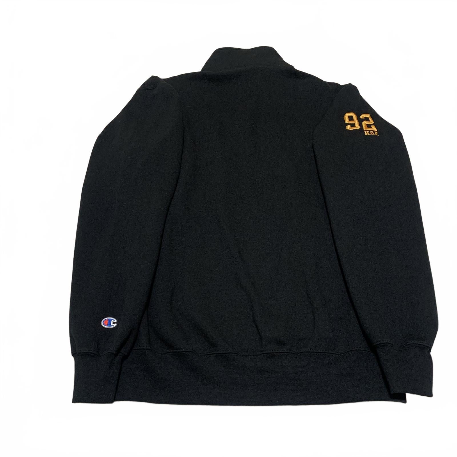 Champion Eco Authentic Men’s Team Pyramid Size L Black Quarter-Zip Sweatshirt