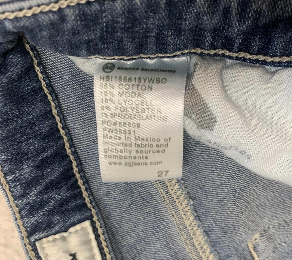 AG-ED Denim Women's Size 27 Blue Cigarette Leg Prima Ankle Jeans 26 x 27.5